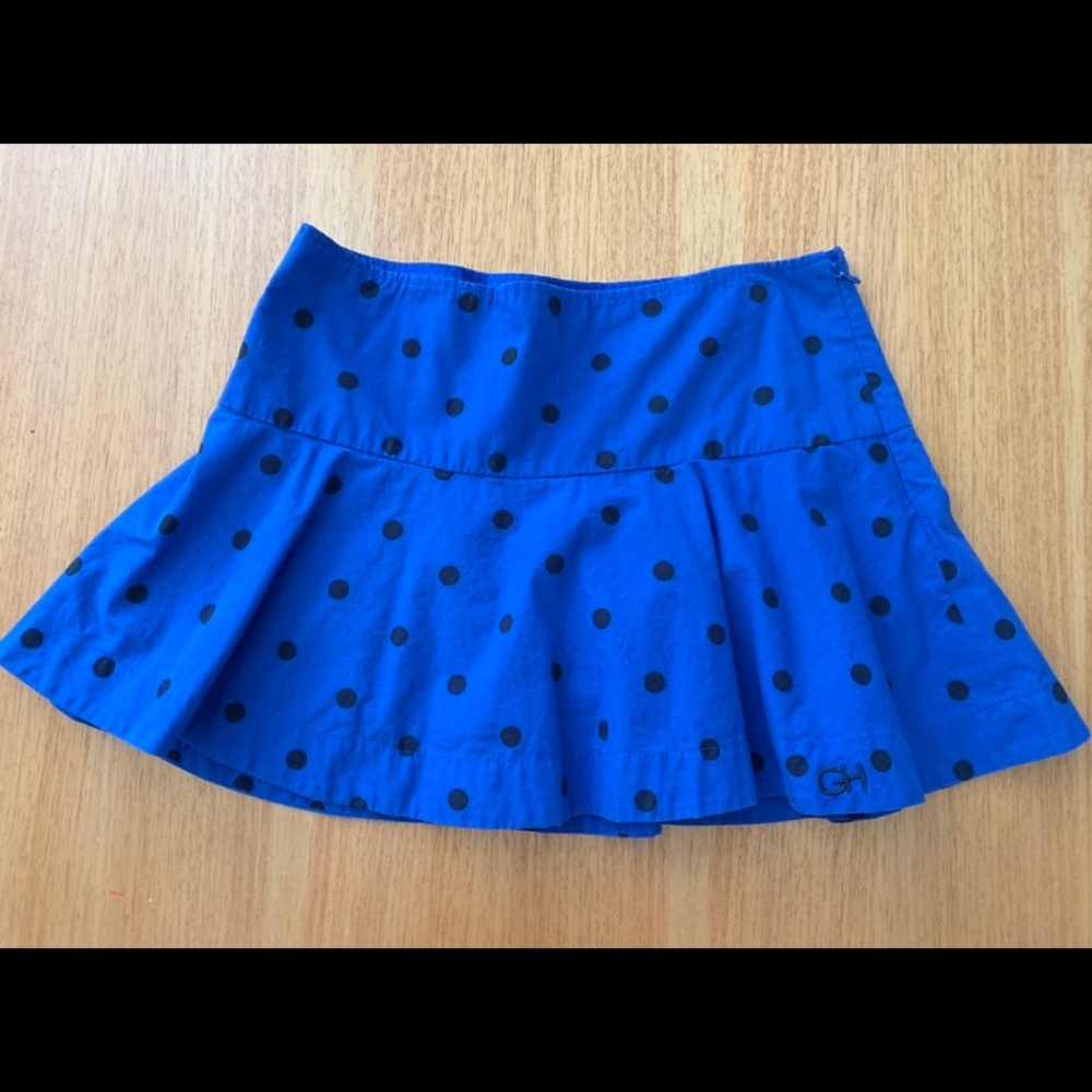 Blue Black Polka Dot Skirt